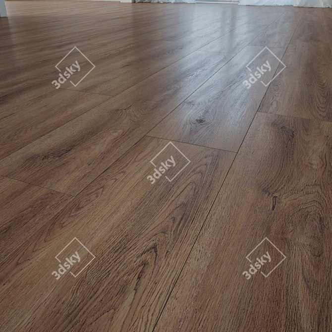 Bourbon Oak: Authentic Wooden Flooring 3D model image 1