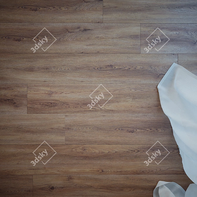 Bourbon Oak: Authentic Wooden Flooring 3D model image 2