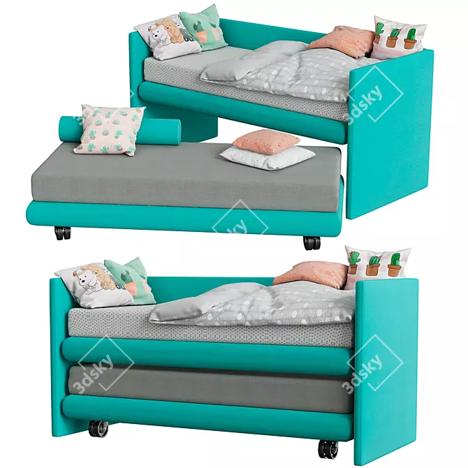 2MUCH Kids Bed: Sleek and Stylish 3D model image 1
