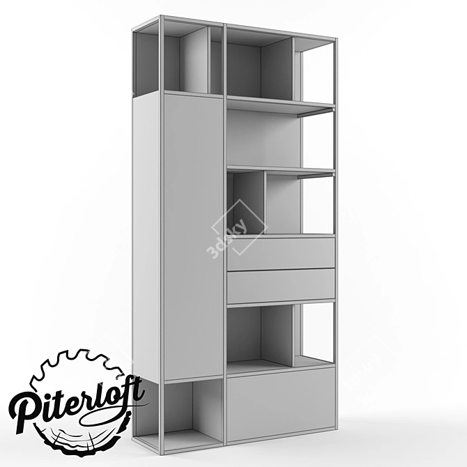 Industrial Loft Style Rack "Dalton 3D model image 3