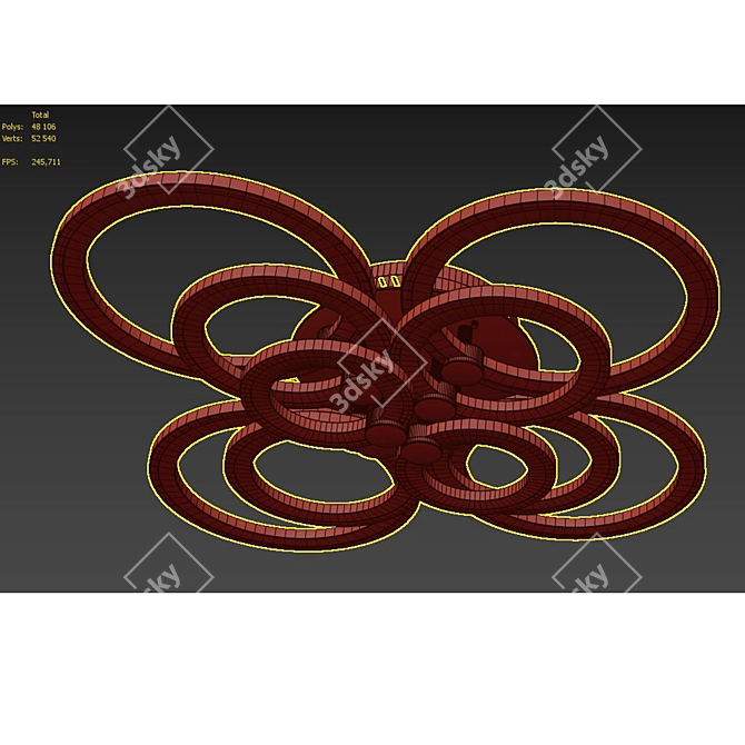 Federica 388 LED Ceiling Lamp 3D model image 3