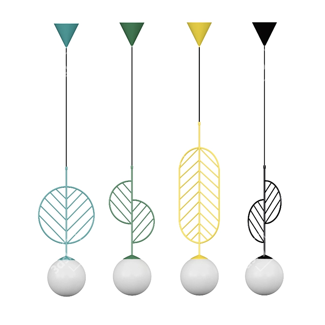 Elegant Leaf-inspired Lamp 3D model image 3