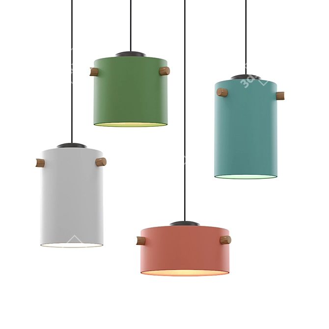 Modern LED Pendant Lamp with Adjustable Length 3D model image 1