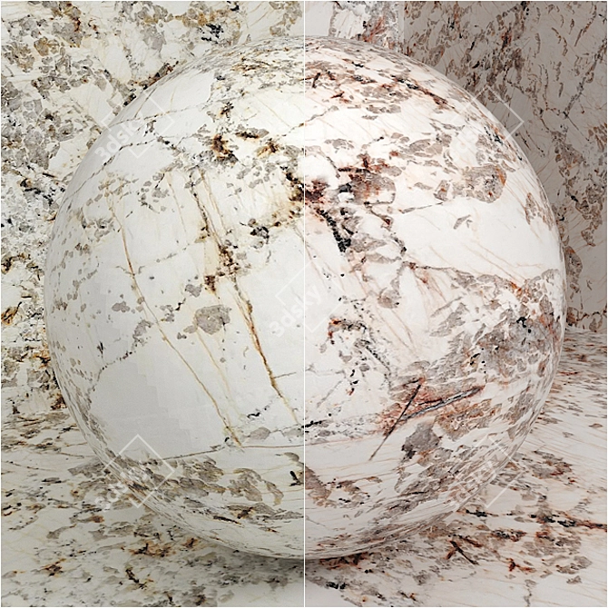 Seamless Granite Stone Set 3D model image 2