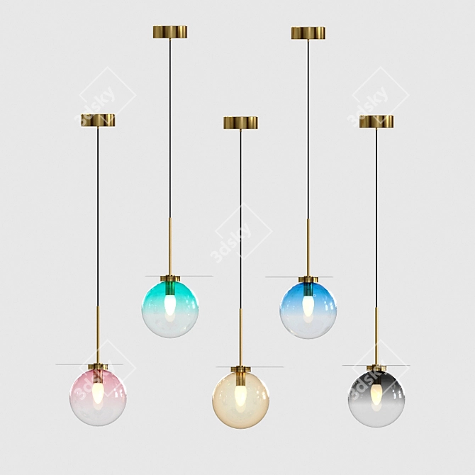 Glass Pendant Lamp: YY Lampatron Comet 3D model image 2