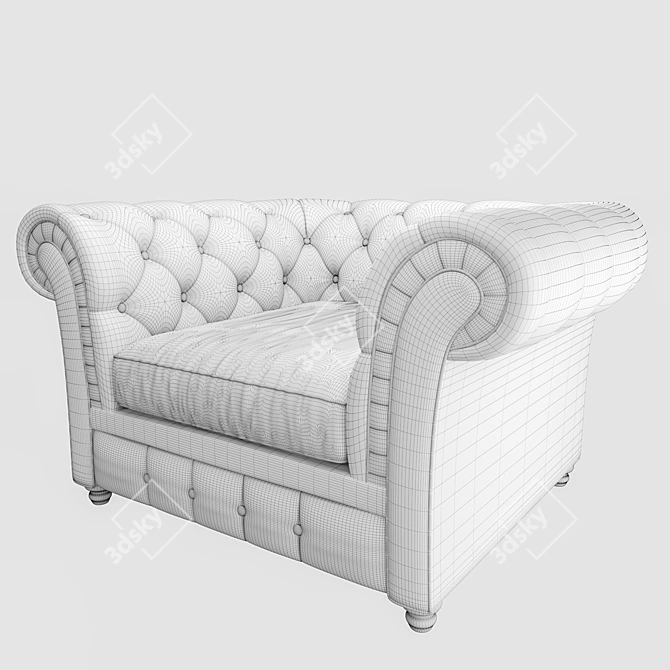 Branagh Armchair: Stylish and Comfortable 3D model image 3