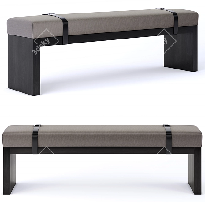 Elegant Square Ottoman: BB-OTH-L-SQU-0014 3D model image 1
