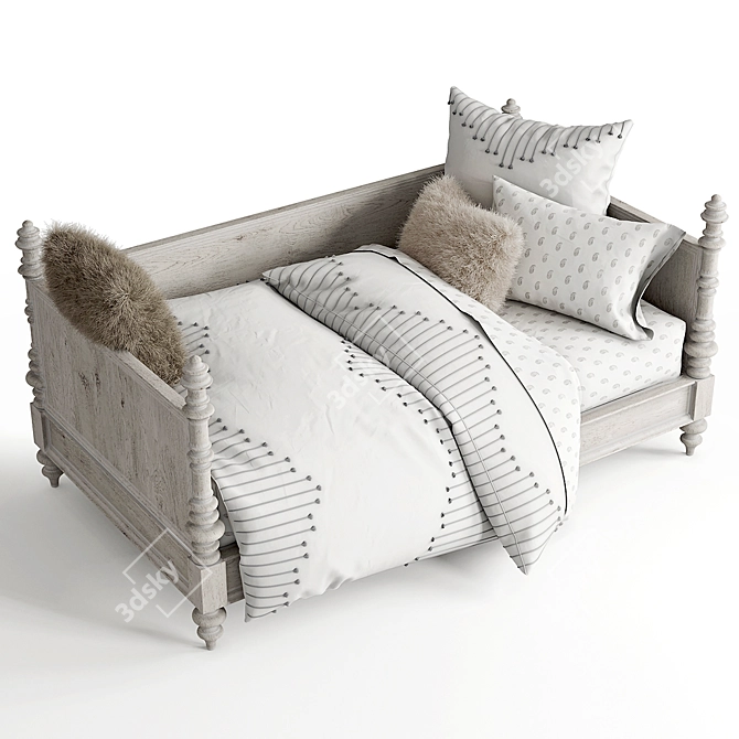 Elegant Zoe Daybed with Luxurious Accessories 3D model image 1