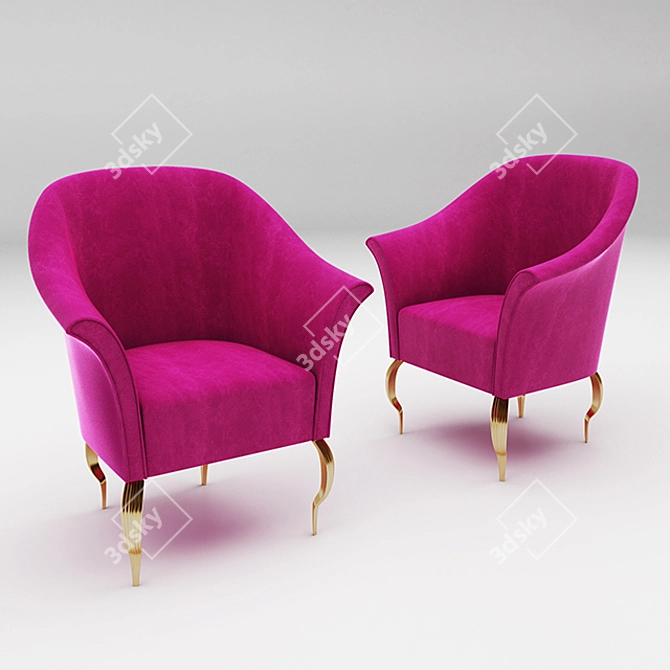 Sophisticated Cozy Chair 3D model image 1