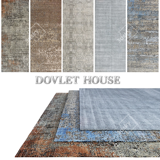 DOVLET HOUSE Silk and Wool Carpets (5pcs) - Part 371 3D model image 1