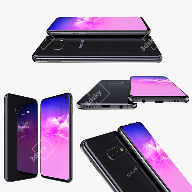 Sleek Samsung S10E Prism Black 3D model image 2