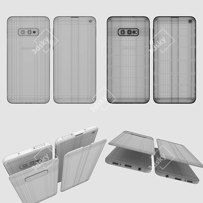 Sleek Samsung S10E Prism Black 3D model image 3
