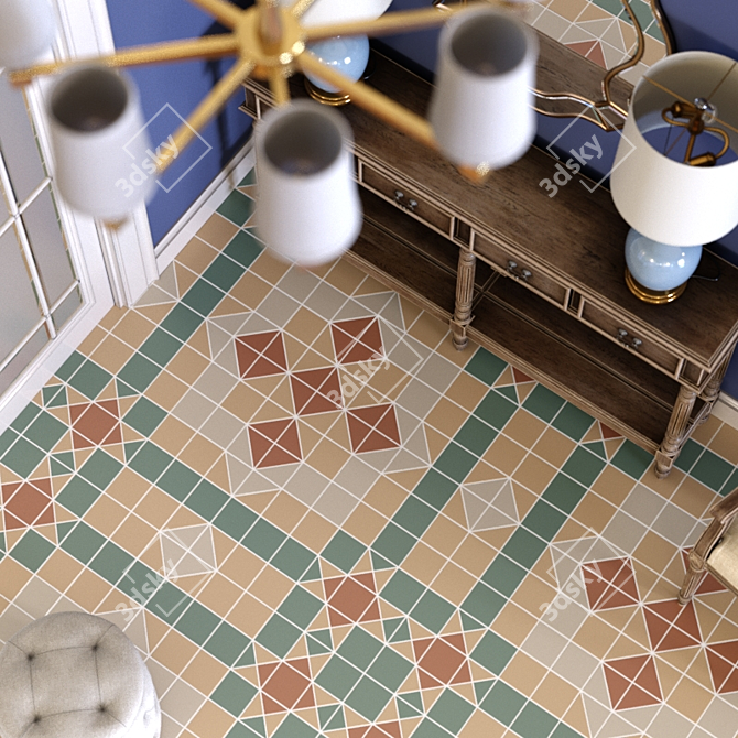 Victorian Tile Set: Classic Elegance 3D model image 2