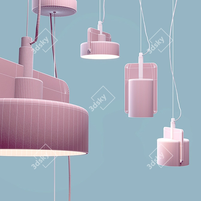 Industrial Cement Pendant Light 3D model image 3