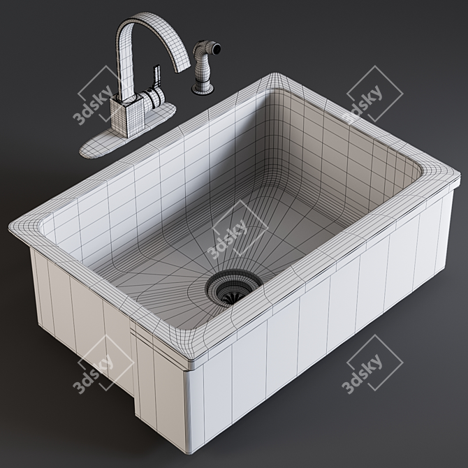 Modern Bria Sink Mixer: Sleek & Stylish 3D model image 3
