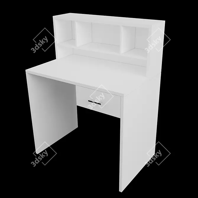 Sleek Study Desk with 3D File 3D model image 1