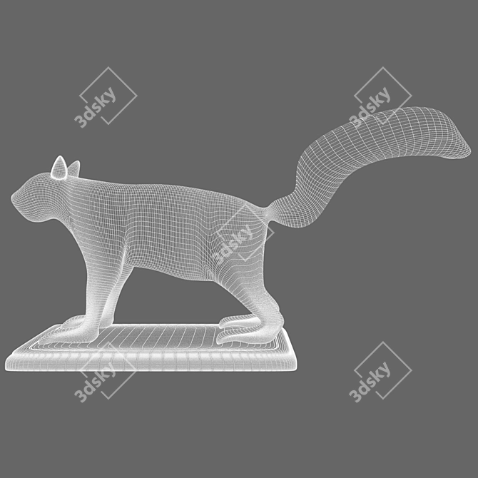 Whimsical Squirrel Sculpture: Charming Decor for Your Home! 3D model image 3