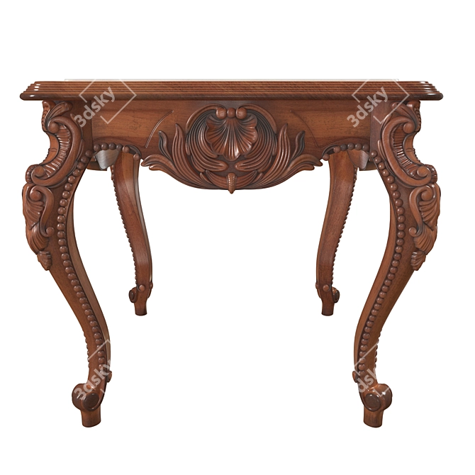 Timeless Walnut Marble Side Table 3D model image 2