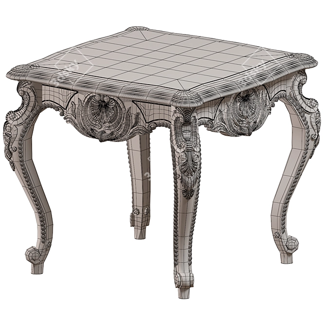 Timeless Walnut Marble Side Table 3D model image 3