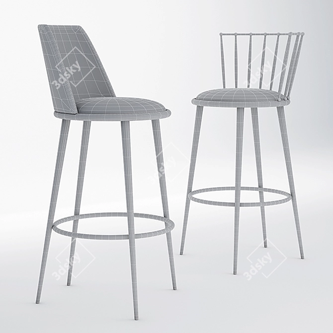 Sleek Aurora Stool for Modern Spaces 3D model image 3