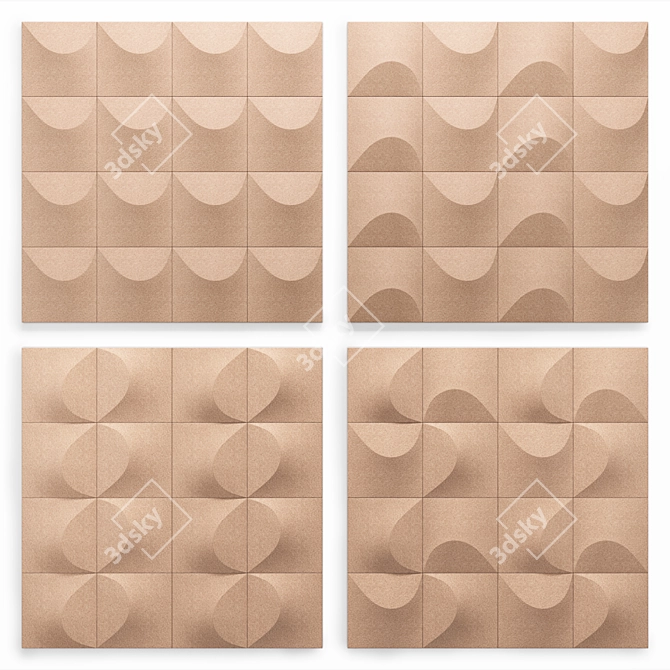 Sahara Sandstone Wall Panel 3D model image 1