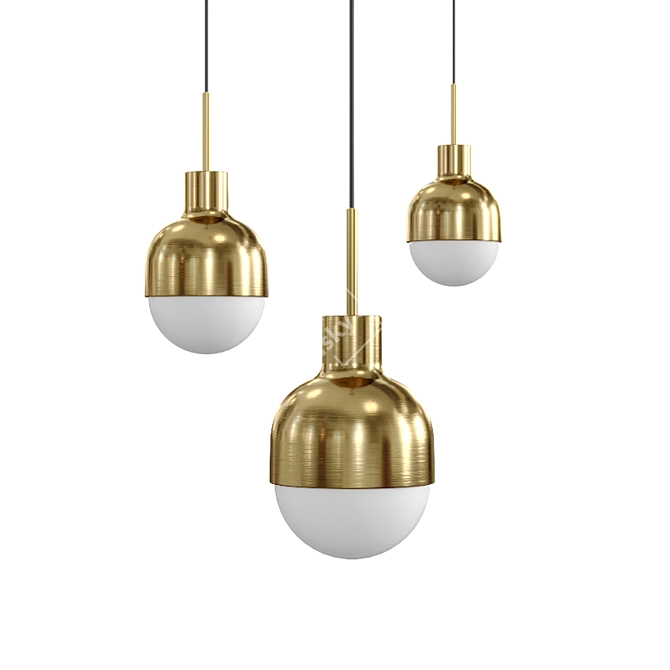 Elegant Brass LAMPATRON Pendant 3D model image 1