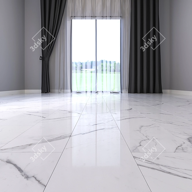 HD Marble Floor Tiles 3D model image 2