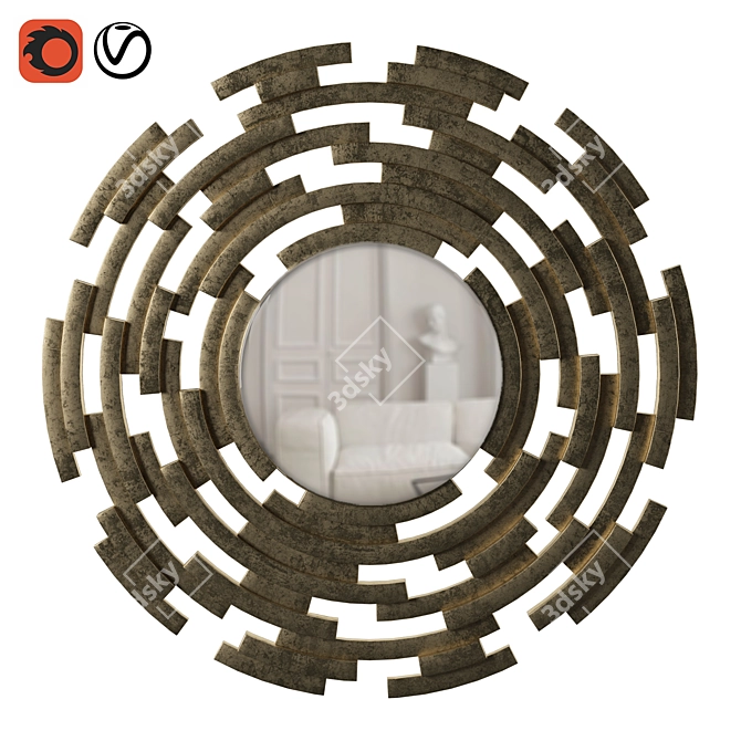 Christopher Guy Labyrinthine Mirror - Exquisite Multimaterial Design 3D model image 1