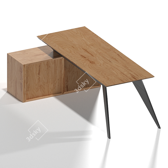 Modern Elegance: Stealth Executive Desk 3D model image 2