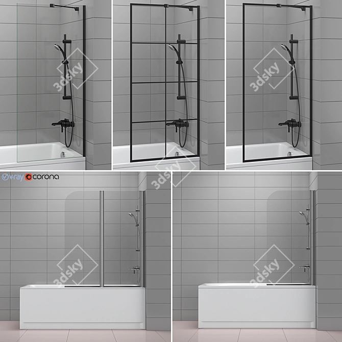 Cersanit & Radaway Bath Set 3D model image 1