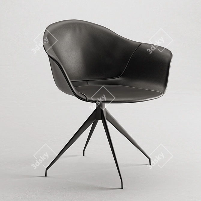 Eco-Leather Bordeaux Chair 3D model image 1