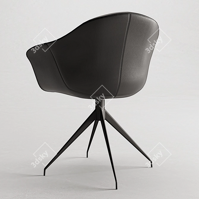 Eco-Leather Bordeaux Chair 3D model image 2