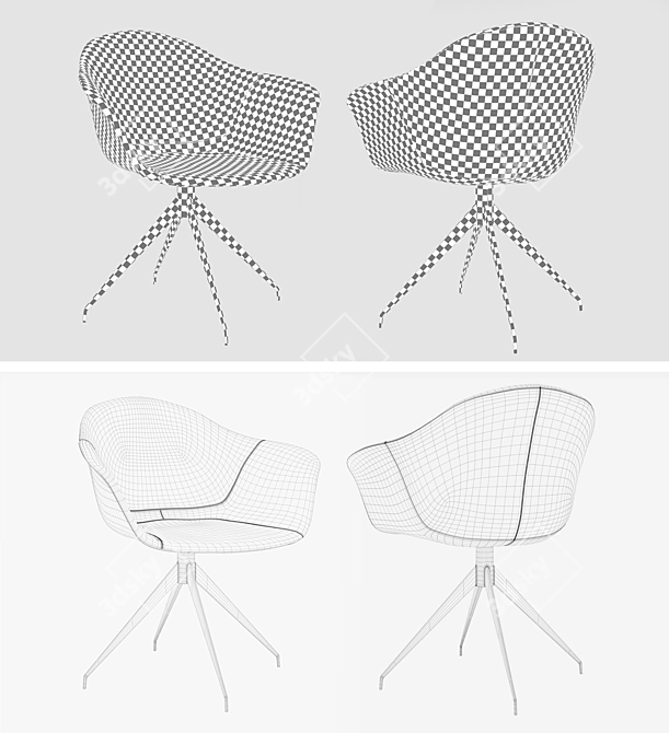 Eco-Leather Bordeaux Chair 3D model image 3