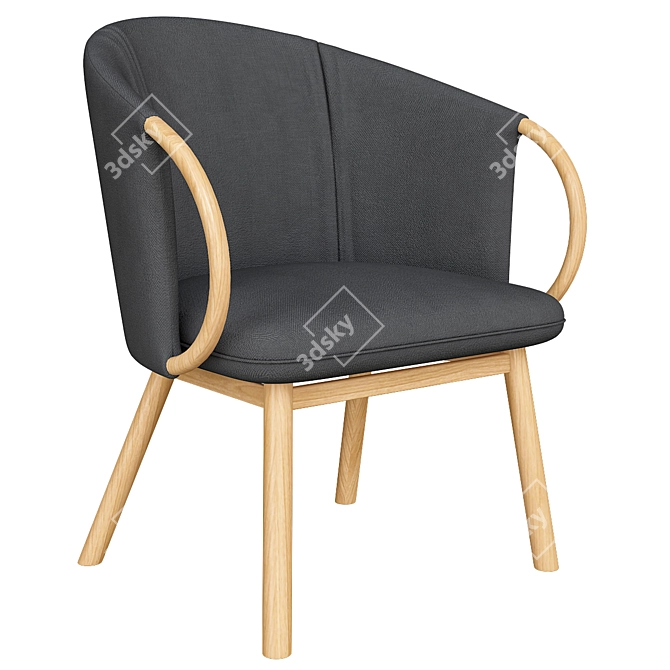 Elegant ZANT 04 Wooden Chair 3D model image 1