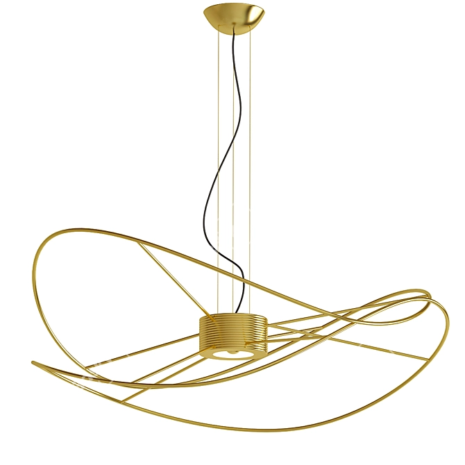 Stylish Hoops Earrings 3D model image 1