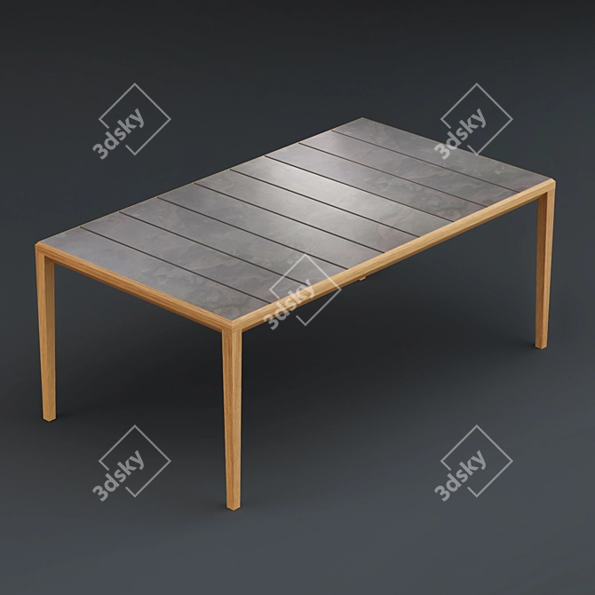 Modern Teka Dining Set - Luxury Design 3D model image 3