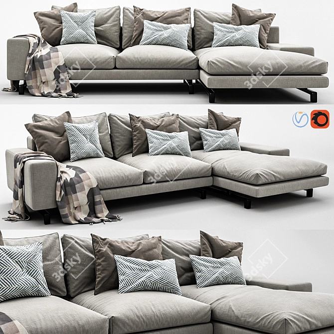 Modern Minotti Sherman Chaise Lounge 3D model image 1