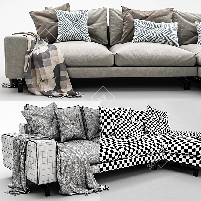 Modern Minotti Sherman Chaise Lounge 3D model image 3