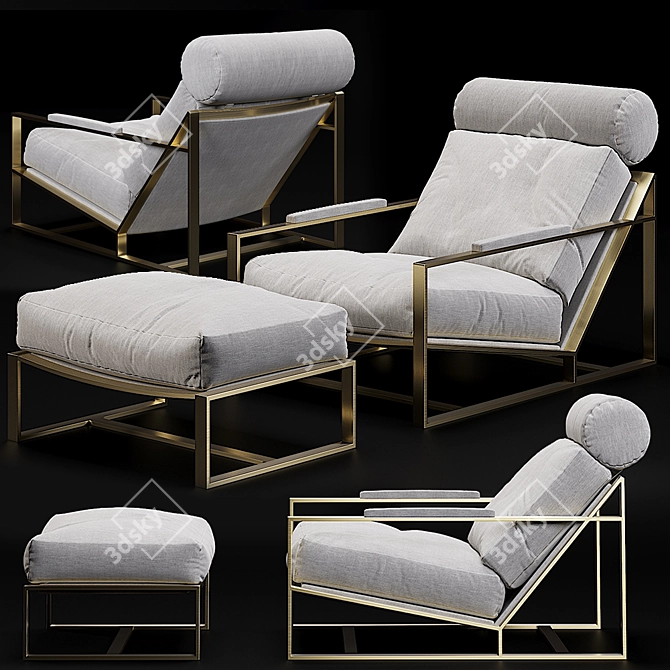 Vintage RH Milo Baughman Chair 3D model image 1
