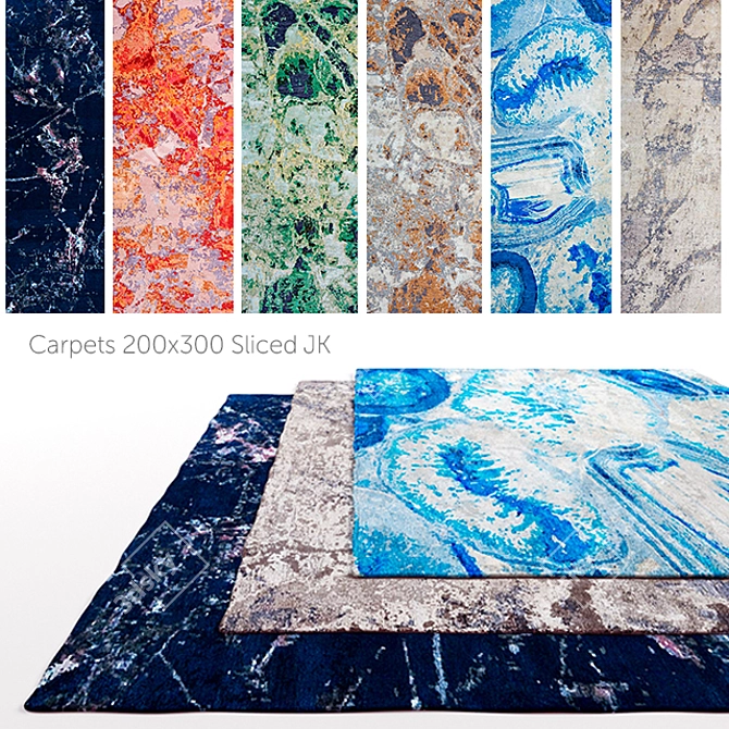 Sliced JK Carpets - Vibrant Textures 3D model image 1