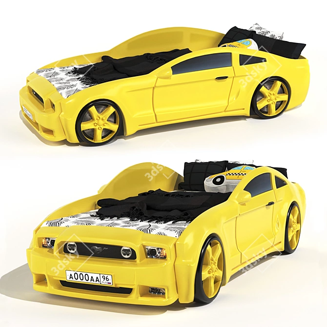 Title: Kids' Car Bed - Mustang 3D model image 1