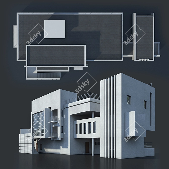 Sleek V-Ray 3.0 Building 3D model image 2