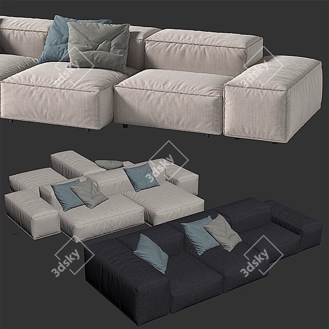 Luxury Living Divani Sofa Set 3D model image 3