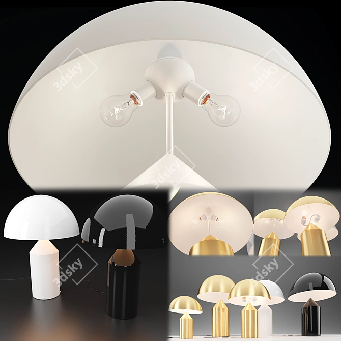 Iconic Atollo Metal & Glass Lighting 3D model image 3