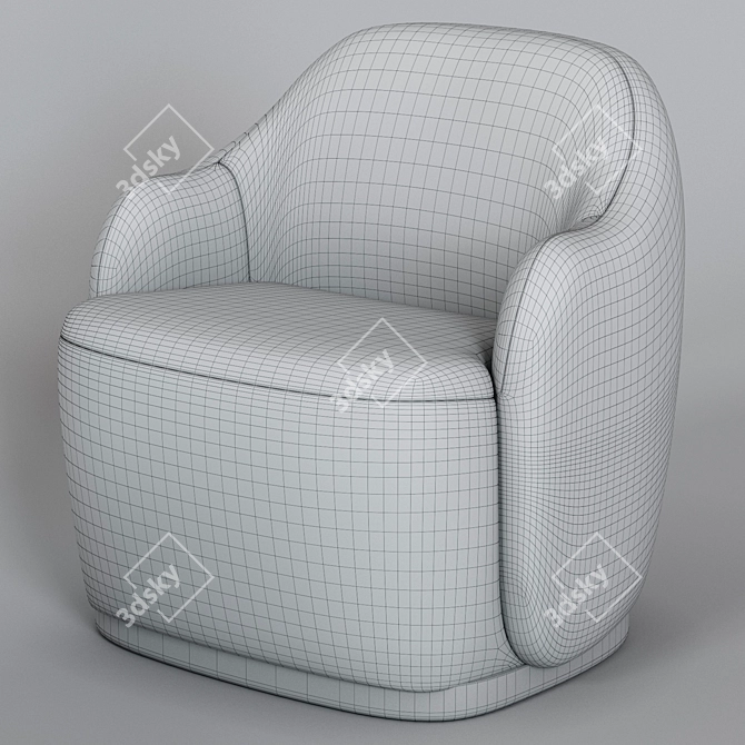 Sleek Barba Armchair: Modern Elegance by Fogia 3D model image 3