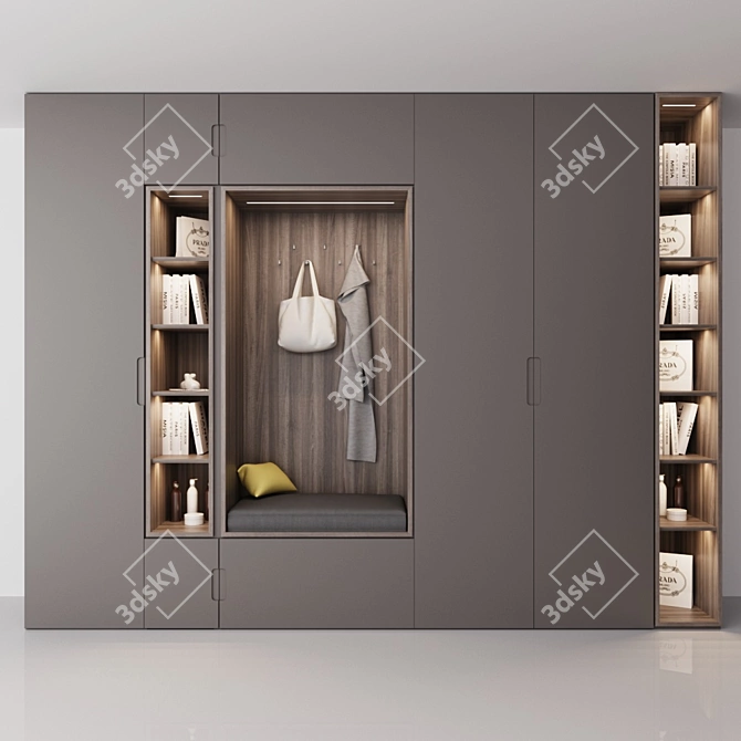 Hallway Cabinet: Modular Design with Shelves 3D model image 2