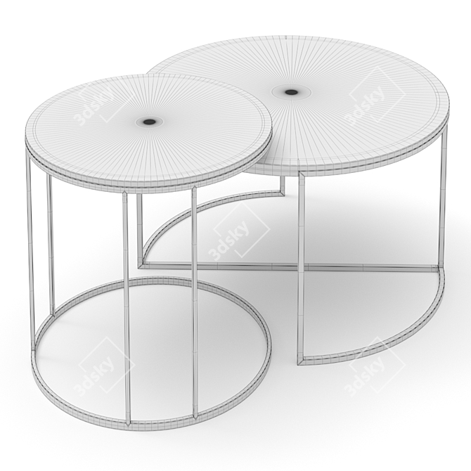 OPRIME Coffee Table 5: Elegant Wood & Metal Design 3D model image 3