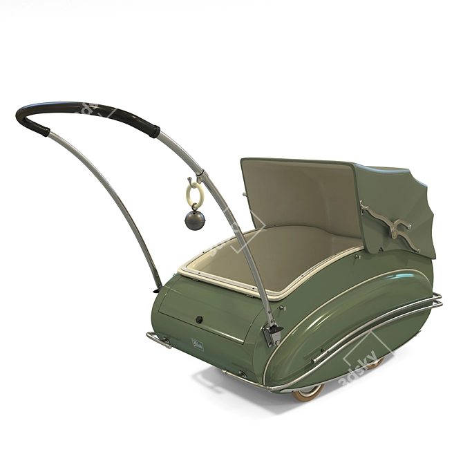 Vintage Pram Stroller 3D model image 1