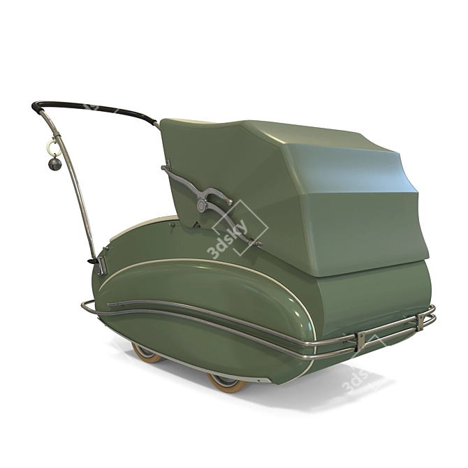 Vintage Pram Stroller 3D model image 2