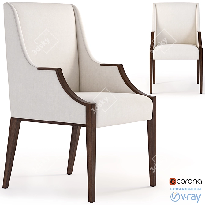 Elegant Lisse ArmChair by Dmitriy & Co. 3D model image 1